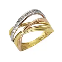 Netto Marken-Discount Fascination by Ellen K. Ring 333 Gold 3-farbig Zirkonia weiß Angebot