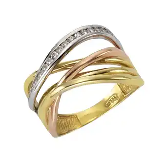Netto Marken-Discount Fascination by Ellen K. Ring 333 Gold 3-farbig Zirkonia weiß Angebot