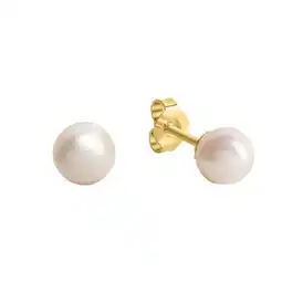 Netto Marken-Discount Orolino Ohrringe Gold 585 mit weißen Perlen 5,5-6mm Angebot