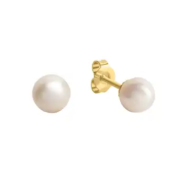 Netto Marken-Discount Orolino Ohrringe Gold 585 mit weißen Perlen 5,5-6mm Angebot