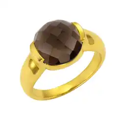 Netto Marken-Discount Jamelli Ring 925 Silber vergoldet Rauchquarz 12mm Angebot