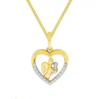 Netto Marken-Discount Fascination by Ellen K. Halskette Gold 333 mit Zirkonia weiß und Engel-Motiv Angebot