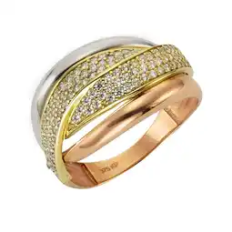 Netto Marken-Discount Fascination by Ellen K. Ring 375 Gold dreifarbig Zirkonia Angebot