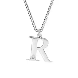 Netto Marken-Discount Diamonds by Ellen K. Halskette Silber 925 mit 1x Diamant 0,008ct. Buchstabe R Angebot