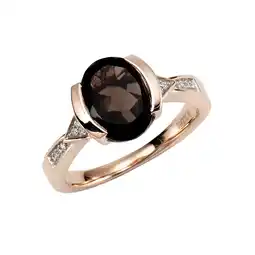 Netto Marken-Discount Diamonds by Ellen K. Ring 375/- Gold Rauchquarz mit Diamant 0,04ct Angebot