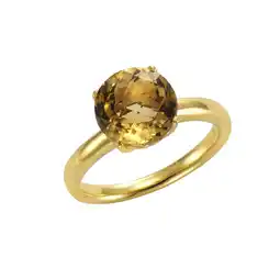 Netto Marken-Discount Jamelli Ring Silber 925 vergoldet mit echtem Citrin 10mm Angebot