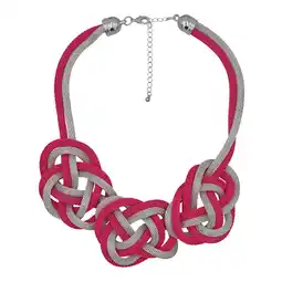 Netto Marken-Discount Steuer Modeschmuck Collierkette Metall Collier silber/pink aus Meshkette Angebot