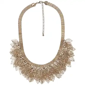 Netto Marken-Discount Steuer Modeschmuck Collierkette Metall Metallcollier mit vielen Blättern goldfarben Angebot