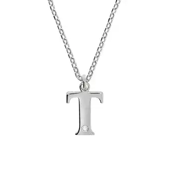 Netto Marken-Discount Diamonds by Ellen K. Halskette Silber 925 mit 1x Diamant 0,008ct. Buchstabe T Angebot
