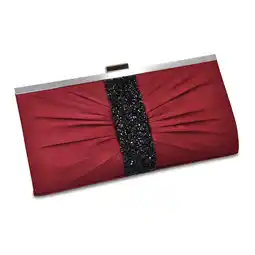 Netto Marken-Discount Steuer Modeschmuck Abendtasche Bordeauxfarbene Satin-Optik mit Strassbesatz Angebot