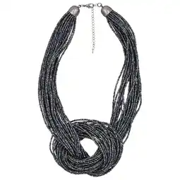 Netto Marken-Discount Steuer Modeschmuck Collierkette Vielreihig aus kleinen Perlchen, großer Knoten in der Mitte Angebot