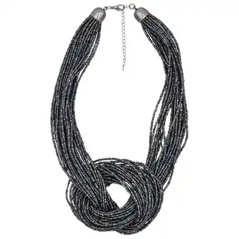 Netto Marken-Discount Steuer Modeschmuck Collierkette Vielreihig aus kleinen Perlchen, großer Knoten in der Mitte Angebot