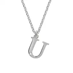 Netto Marken-Discount Diamonds by Ellen K. Halskette Silber 925 mit 1x Diamant 0,008ct. Buchstabe U Angebot