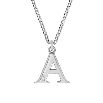 Netto Marken-Discount Diamonds by Ellen K. Halskette Silber 925 mit 1x Diamant 0,008ct. Buchstabe A Angebot