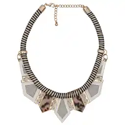 Netto Marken-Discount Steuer Modeschmuck Collierkette Textilcollier gestreift, mit Metallelement goldfarben Angebot