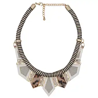 Netto Marken-Discount Steuer Modeschmuck Collierkette Textilcollier gestreift, mit Metallelement goldfarben Angebot