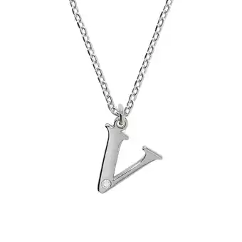 Netto Marken-Discount Diamonds by Ellen K. Halskette Silber 925 mit 1x Diamant 0,008ct. Buchstabe V Angebot