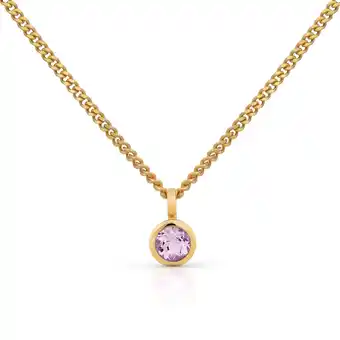 Netto Marken-Discount Orolino Halskette Gold 585 mit pinkem Amethyst 5mm Angebot