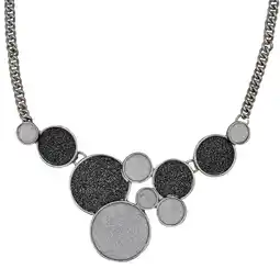 Netto Marken-Discount Steuer Modeschmuck Collierkette Metallcollier mit glitzernder Kreiszierde rhodiumf Angebot