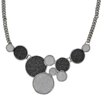 Netto Marken-Discount Steuer Modeschmuck Collierkette Metallcollier mit glitzernder Kreiszierde rhodiumf Angebot