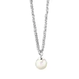 Netto Marken-Discount Celesta Silber Halskette Silber 925 rhodiniert mit weißer Perle 42+3cm lang Angebot
