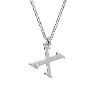 Netto Marken-Discount Diamonds by Ellen K. Halskette Silber 925 mit 1x Diamant 0,008ct. Buchstabe X Angebot