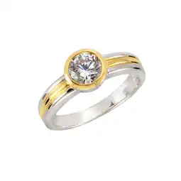 Netto Marken-Discount Celesta Silber Ring 925 Sterling Silber zweifarbig Zirkonia Angebot