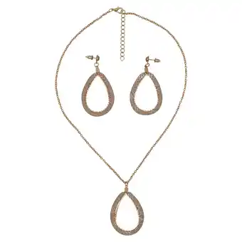 Netto Marken-Discount Steuer Modeschmuck Schmuck-Set Metall goldfarben Halskette und Ohrringe mit Kristallsteinen Angebot