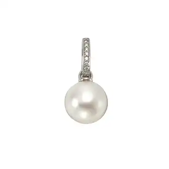 Netto Marken-Discount Orolino Anhänger Gold 585 mit weißer Perle 10,5-11mm + 9x Brillant zus. 0,06ct Angebot
