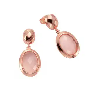 Netto Marken-Discount Jamelli Ohrstecker 925 Silber rosé vergoldet mit Chalcedon Angebot