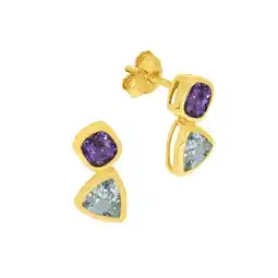 Netto Marken-Discount Fascination by Ellen K. Ohrringe Gold 375 Blautopas (beh.) + Amethyst Angebot