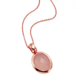 Netto Marken-Discount Jamelli Anhänger mit Kette 925 Silber rosé vergoldet mit Chalcedon Angebot
