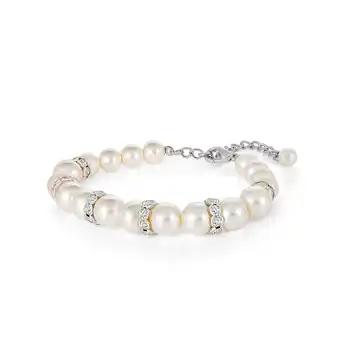 Netto Marken-Discount Steuer Modeschmuck Armband Glasperlenarmband weiß mit Strasszierde Angebot