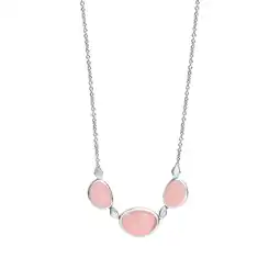 Netto Marken-Discount Celesta Silber Halskette Silber 925 rhodiniert 42+3cm mit echtem Rosenquarz Angebot