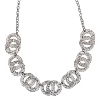 Netto Marken-Discount Steuer Modeschmuck Collierkette Metallcollier silberfarben mit Strasssteinchen Angebot
