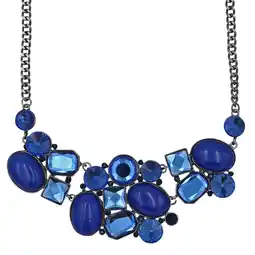 Netto Marken-Discount Steuer Modeschmuck Collierkette Metallcollier gewehrf. mit blauen Ziersteinen Angebot