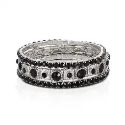 Netto Marken-Discount Steuer Modeschmuck Armband Set aus 3 Strecharmbändern rhodiumf.-schwarz Angebot