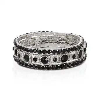 Netto Marken-Discount Steuer Modeschmuck Armband Set aus 3 Strecharmbändern rhodiumf.-schwarz Angebot