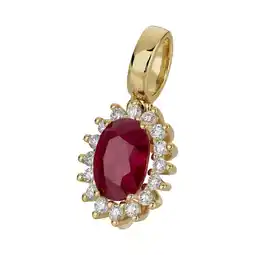 Netto Marken-Discount Orolino Anhänger 585 Gold mit 16x Brillant zus. 0,16ct. + 12mm Rubin 1ct Angebot