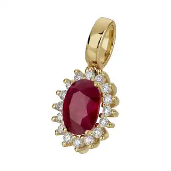Netto Marken-Discount Orolino Anhänger 585 Gold mit 16x Brillant zus. 0,16ct. + 12mm Rubin 1ct Angebot