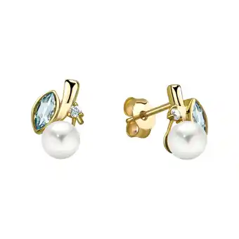 Netto Marken-Discount Fascination by Ellen K. Ohrstecker 375 Gold gelb Topas blau Zirkonia weiß Perle Angebot