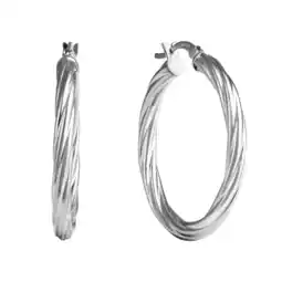 Netto Marken-Discount Celesta Silber Ohrringe Silber 925 rhodiniert mattiert gedreht 30mm Durchmesser Angebot