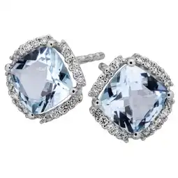 Netto Marken-Discount Orolino Ohrringe Gold 585 mit Blautopas (beh.) + 40 Brillanten zus. 0,16ct Angebot