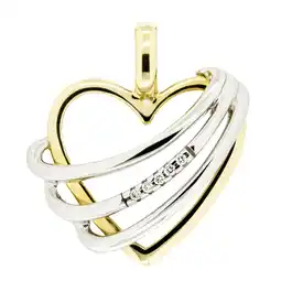 Netto Marken-Discount Orolino Anhänger 585 Gold zweifarbig Herz mit 5x Brillant 0,025ct Angebot
