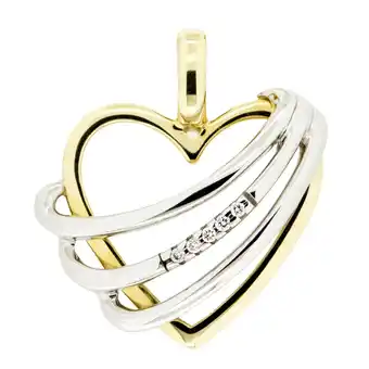 Netto Marken-Discount Orolino Anhänger 585 Gold zweifarbig Herz mit 5x Brillant 0,025ct Angebot