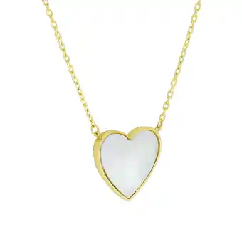 Netto Marken-Discount Fascination by Ellen K. Halskette 375 Gold 43+2cm Herz Perlmutt Angebot