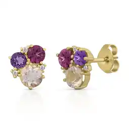 Netto Marken-Discount Orolino Ohrringe Gold 585 mit Amethyst Rosaquartz und Brillant Angebot