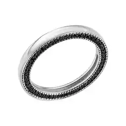 Netto Marken-Discount Celesta Silber Ring Silber 925 rhodiniert mit 104 schwarzen Zirkonia-Steinen Angebot