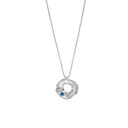 Netto Marken-Discount Celesta Silber Anhänger mit Kette 925 Silber rhodiniert mit blauen Spinell Angebot