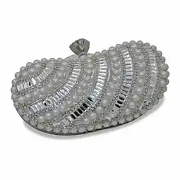 Netto Marken-Discount Steuer Modeschmuck Abendtasche Perlen und Strassbesatz silber Angebot
